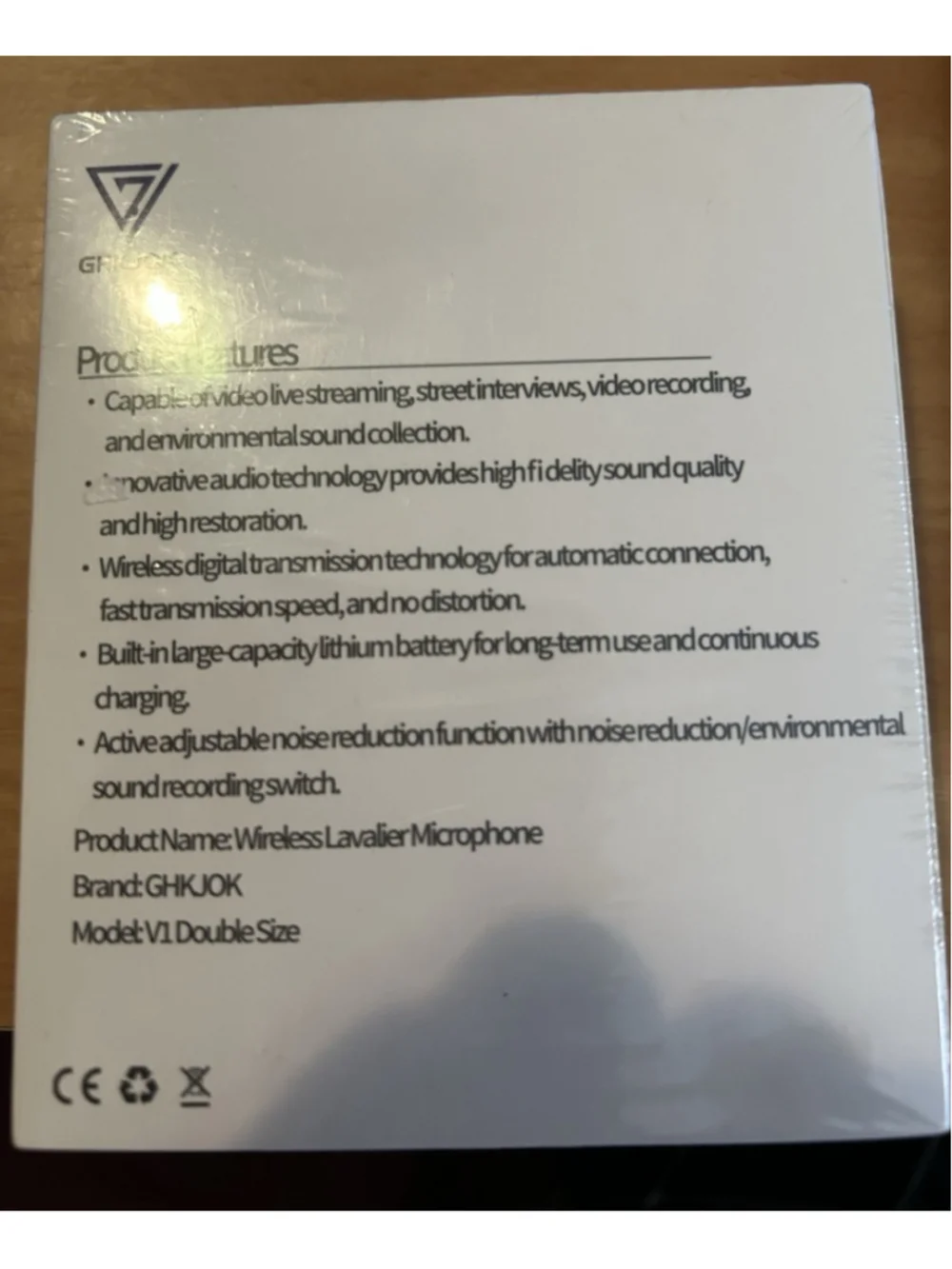 Wireless Lavalier Microphone GHKJOK Model: V1 Double Size Blue New